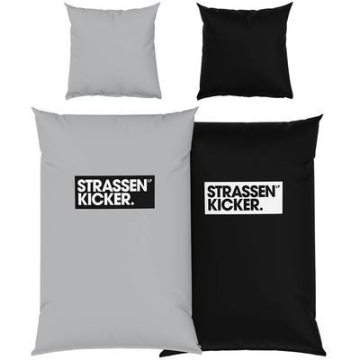 Wendebettwäsche "Strassenkicker by Lukas Podolski", bunt, B/L: 155cm x 220cm, , Renforcé, B/L: 80cm x 80cm, Renforcu00e9, Obermaterial: 100% Baumwolle, Bettwäsche, mit tollem Motiv