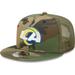 Men's New Era Camo/Olive Los Angeles Rams Trucker 9FIFTY Snapback Hat