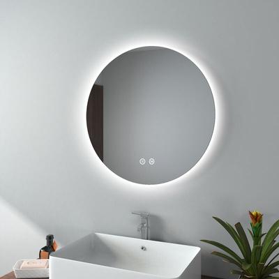 EMKE Runder Badspiegel mit Beleuchtung ф60cm LED Wandspiegel mit Touch-Schalter, Dimmbar