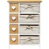 Rebecca Mobili Kommode 4 Schubladen 4 Rattankörbe Hholz braun 71x51x30