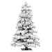 Vickerman 6' Flocked Spruce Artificial Christmas Tree, Unlit - Flocked White on Green