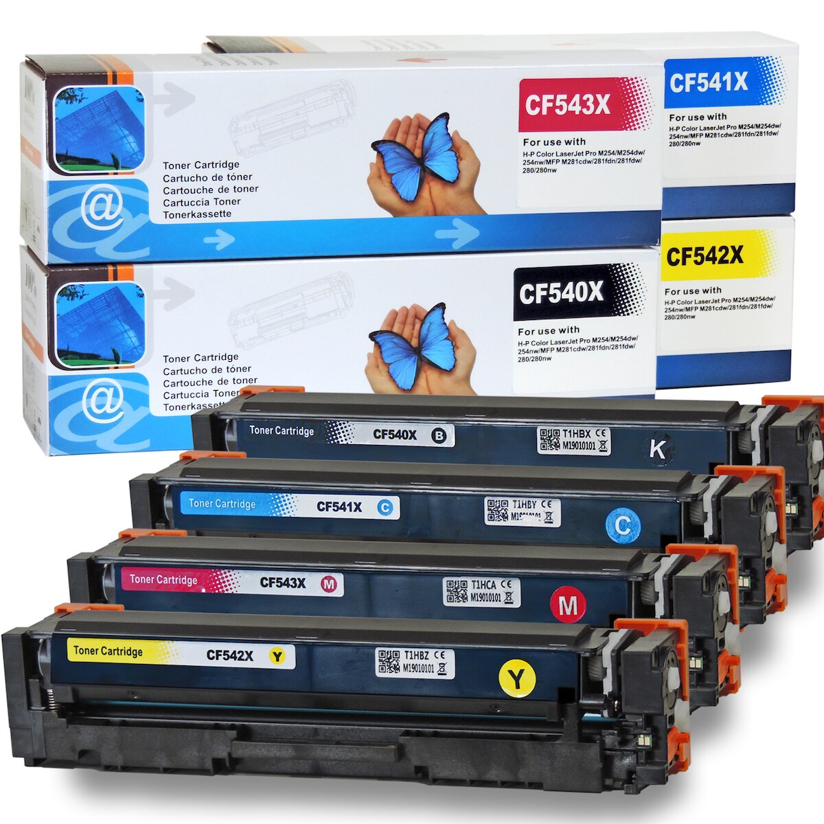 D&C TonerSet für HP Color LaserJet Pro M254nw, 4 Farbtoner kompatibel zur HP Tonerserie 203X Image