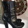 Gucci Shoes | Authentic Gucci Black Leather Zip Detailed Platform Heeled Boots Eu 37 C | Color: Black | Size: 37eu