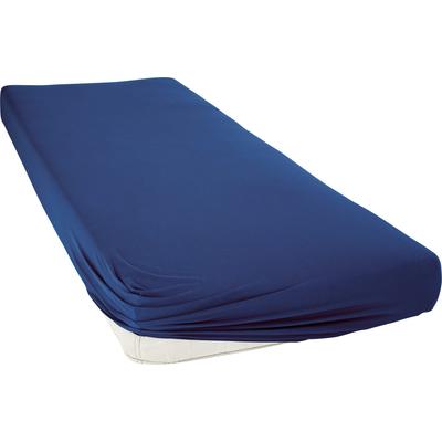 Spannbettlaken BELLANA "bellana premiumstretch", blau (marine), B:180-200cm L:200-220cm, Mako-Jersey, Obermaterial: 95% Baumwolle, 5% Elasthan, Laken, super elastisch Image