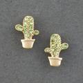 Lucky Brand 14K Gold Plated Cactus Stud Earring - Women's Ladies Accessories Jewelry Earrings
