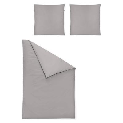 Bettwäsche IRISETTE "Lago 8450", grau (stein), B/L: 155cm x 220cm, , Feinbiber, B/L: 80cm x 80cm, Feinbiber, Obermaterial: 100% Baumwolle, Bettwäsche, wohlig warm und kuschelig Image