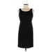 Jessica Howard Casual Dress - Sheath Scoop Neck Sleeveless: Black Solid Dresses - Women's Size 8 Petite