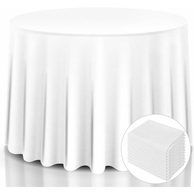 10 pcs 307cm Round Tablecloth Premium Polyester Table Cover Durable Table Cloths