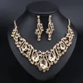 Ensembles de bijoux indiens en cristal pour mariées collier et boucles d'oreilles accessoires de