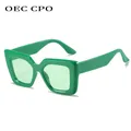 OEC CPO – lunettes de soleil Vintage pour femmes et hommes verres carrés rétro Punk tendance