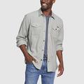 Eddie Bauer Men's Chutes Microfleece Shirt - Stripe - Light Gray - Size S