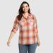 Eddie Bauer Women's Firelight Flannel Shirt - Burnt Orange - Size XXL