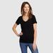 Eddie Bauer Women's Favorite Short-Sleeve V-Neck T-Shirt - Black - Size XXL