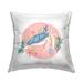 Stupell Pink Swimming Sea Turtle Marine Ocean Botanicals Printed Throw Pillow by Deborah Curiel