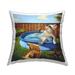 Stupell French Bulldog Relaxing Summer Pool Beverage Printed Throw Pillow by Lucia Heffernan