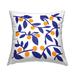 Stupell Modern Orange Berries Botanical Blue Leaves Printed Throw Pillow by Daphne Polselli