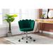 Adjustable Lift Height Swivel Upholstered Office Chair with 5 Casters and Metal Base, 22.83"L x 24.41"W x31.89"H