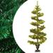 vidaXL Christmas Tree Decor Swirl Artificial Xmas Tree with Pot and LEDs PVC