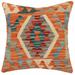 Boho Chic Sampson Turkish Hand-Woven Kilim Pillow - 18'' x 18''