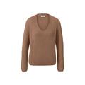 Grobstrick-Pullover mit Wolle, beige