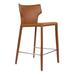 Corrigan Studio® Crossley 25.5" Counter Stool Upholstered/Leather/Metal/Faux leather in Brown | 37 H x 20.5 W x 21.5 D in | Wayfair