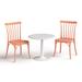 Gracie Oaks Nainoa Bistro Outdoor Dining Set White Table w/ Tiras Plastic in Red | 27.6 W x 27.6 D in | Wayfair 06824359C7CD4ACABA99329057B891AF