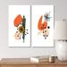 George Oliver Scandinavian Abstract Geometric Typography I - 2 Piece Print Set Canvas in Orange/White | 20 H x 24 W x 1 D in | Wayfair