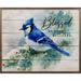 The Holiday Aisle® Blessed Be Your Holidays Blue Jay Whitewash Wood in Brown | 20 H x 16 W x 1.5 D in | Wayfair 9F55B9ED78584D2685977094B2A9AA1E