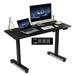 Inbox Zero Kashif 55" Electric Height Adjustable Standing Desk w/ 2 USB Ports, 3 Power Outlets, & 4 Casters Wood/Metal in Black | Wayfair