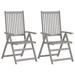 Winston Porter Outdoor Recliner Chairs Patio Chair w/ Cushions Solid Wood Acacia Wood in Gray/White/Brown | 43.7 H x 22.4 W x 27.6 D in | Wayfair