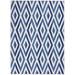Blue/White 72 x 48 x 1 in Area Rug - Foundry Select Rectangle Colemon Geometric Machine Woven Polypropylene Area Rug in Polypropylene | Wayfair