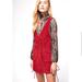 Free People Dresses | Free People Corduroy Canyonlands Jumper Overall Mini Dress Vintage Style 10 | Color: Red | Size: 10