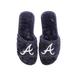 Women's FOCO Navy Atlanta Braves Rhinestone Fuzzy Slippers