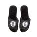 Women's FOCO Black Brooklyn Nets Rhinestone Fuzzy Slippers