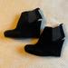 Jessica Simpson Shoes | Jessica Simpson Black Suede Booties In Size 8m | Color: Black/Gold | Size: 8