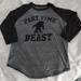 Disney Tops | Disney Parks Part Time Beast Gray Baseball Tee Size Small | Color: Gray | Size: S