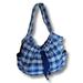 American Eagle Outfitters Bags | Blue Cotton Plaid Hobo Tote Purse Slouchy And Perfect For Everyday By Aeo | Color: Blue/White | Size: Os