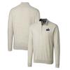 Men's Cutter & Buck Oatmeal Old Dominion Monarchs Lakemont Tri-Blend Big Tall Quarter-Zip Pullover Sweater