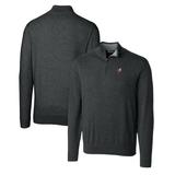 Men's Cutter & Buck Heather Charcoal Ohio State Buckeyes Lakemont Tri-Blend Big Tall Quarter-Zip Pullover Sweater
