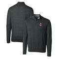 Men's Cutter & Buck Heather Charcoal Washington State Cougars Lakemont Tri-Blend Big Tall Quarter-Zip Pullover Sweater