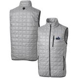 Men's Cutter & Buck Gray Old Dominion Monarchs Team Logo Big Tall Rainier PrimaLoft Eco Insulated Full-Zip Puffer Vest