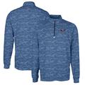 Men's Cutter & Buck Navy Auburn Tigers Vault Big Tall Traverse Camo Print Stretch Quarter-Zip Pullover Top