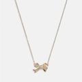 Coach Jewelry | Coach Pave Bow Pendant Necklace,Nwt. | Color: Gold | Size: Os