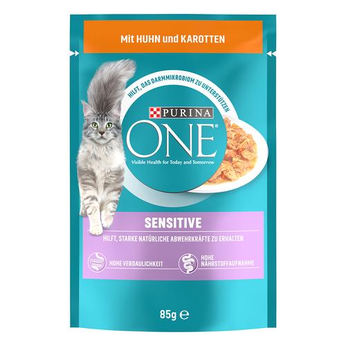 24x 85g Sensitive mit Huhn & Karotten PURINA ONE Katzenfutter nass