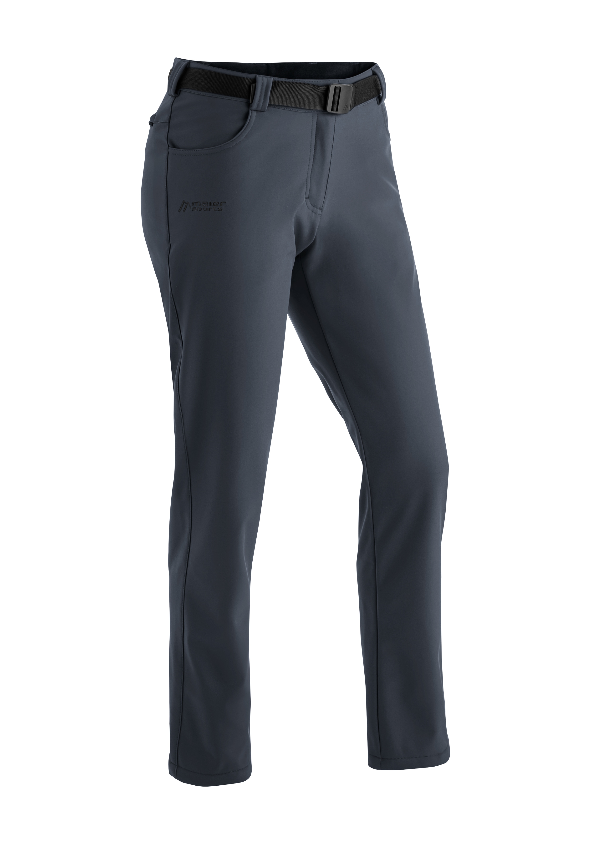 Funktionshose MAIER SPORTS "Perlit W", Damen, Gr. 23, Kurzgrößen, grau, Vorderseite: 92% Polyester, 8% Elasthan / Rückseite: 100% Polyester, Hosen, warme Damen Softshellhose, Winter Outdoorhose, winddicht, Regular Fit Image