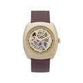 Heritor Automatic Gatling Skeletonized Leather-Band Watch Gold/Brown HERHS2303 Gold/Brown One Size HERHS2303