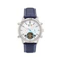 Heritor Automatic Wilhelm Semi-Skeleton Leather-Band Watch w/Day/Date Blue One Size HERHS2104