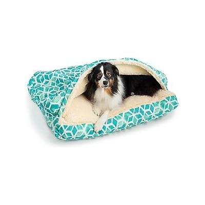 Snoozer Pet Products Rectangle Indoor & Outdoor Cozy Cave Dog & Cat Bed, Blue white, X-Large