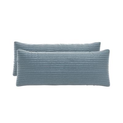 Sofakissen INOSIGN "Coco", blau (blau, grau), B:64cm H:24cm T:10cm, Polsterauflagen, wahlweise 2er- oder 3er-Nierenkissen-Set, Breite jeweils 64 cm Image