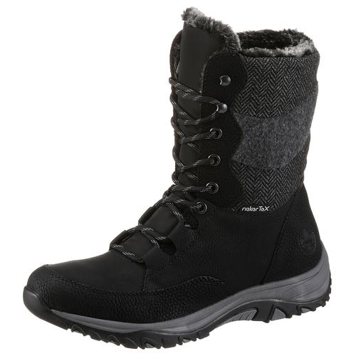 Winterboots RIEKER Gr. 39, schwarz (schwarz, kombiniert) Damen Schuhe mit kuscheligem Warmfutter